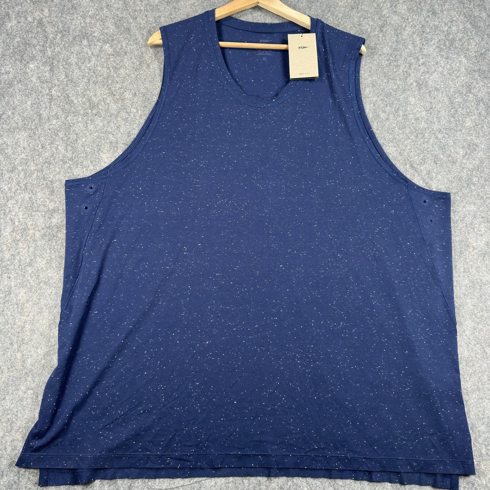 Nike Yoga Dri-FIT Tank Top Mens 2XL Blue Speckle Training‎ Athletic Workout